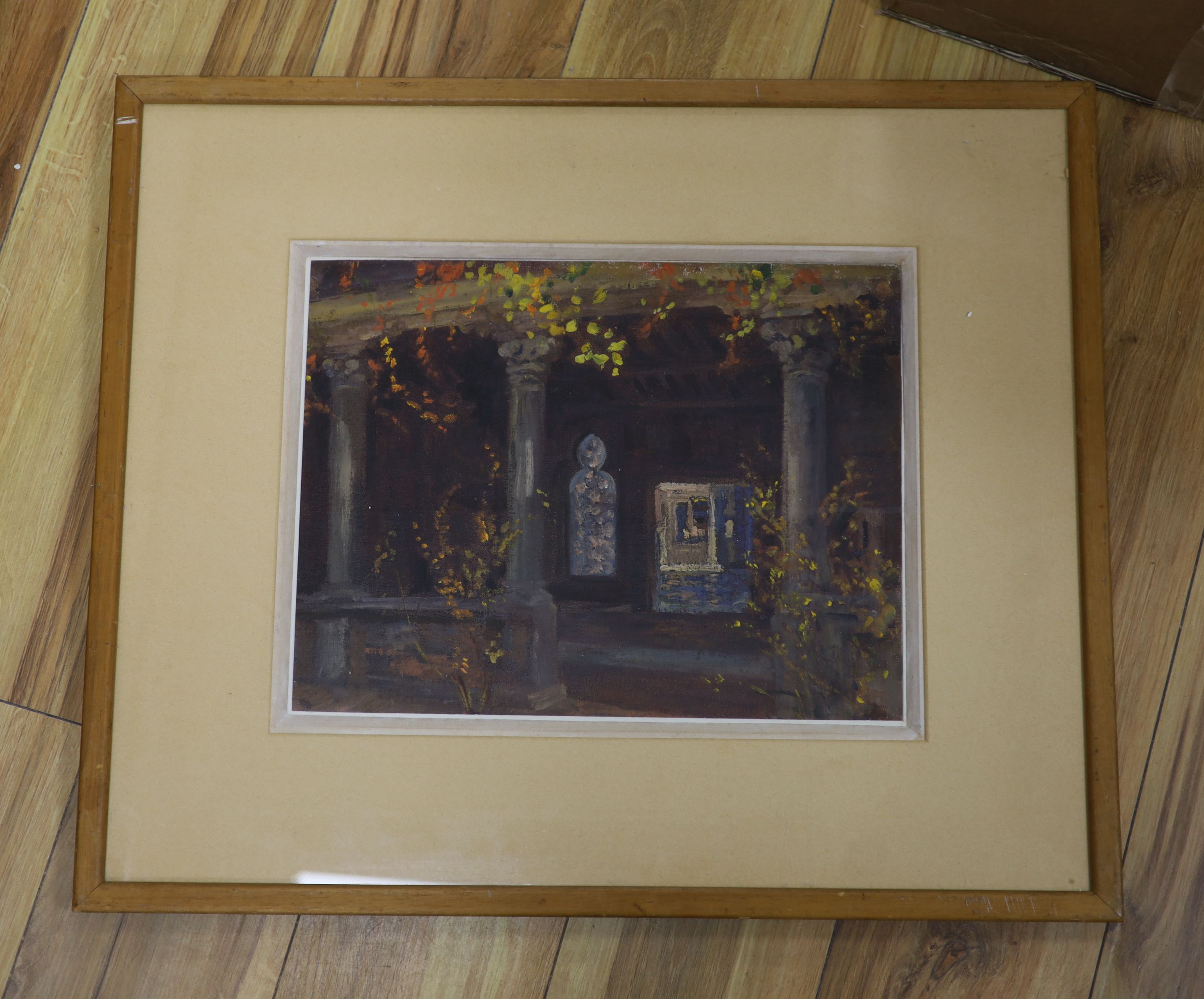 Christopher WIlliams RBA, oil on board, San Gregorio, Venetian Courtyard, inscribed verso, 29 x 38cm